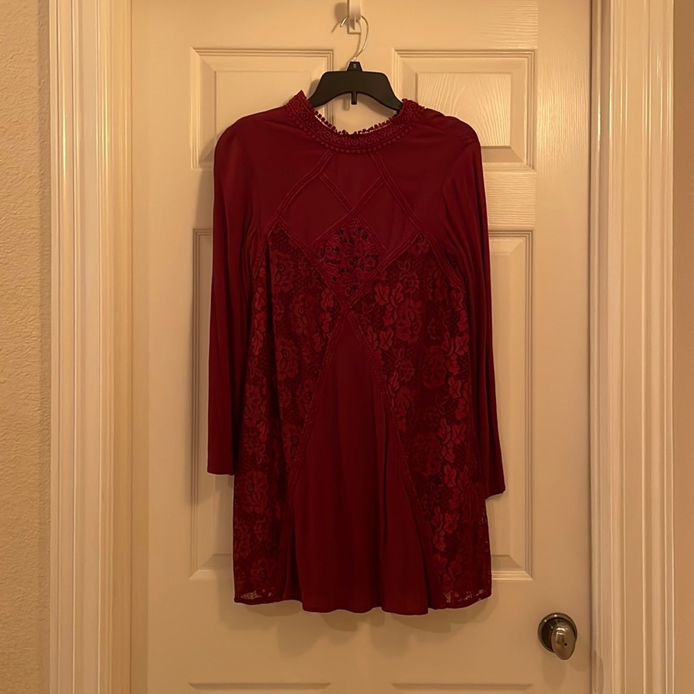 Small Xhilaration, Maroon, Long-Sleeved Dress